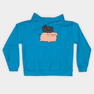 Black Chicken and Piggy Kids Hoodie